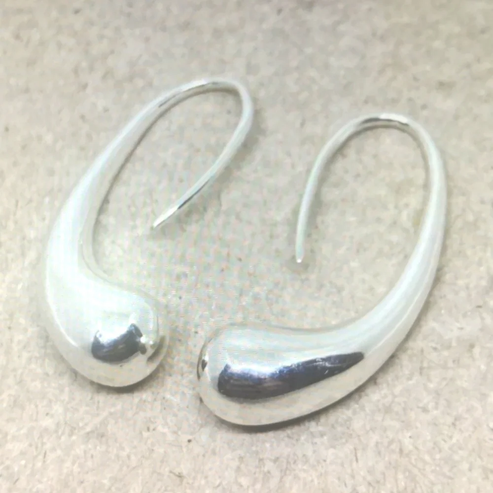 Tiffany aTiffany🤩Tiffany & Co Elsa Peretti Teardrop Hoop Dangle Earrings Silver